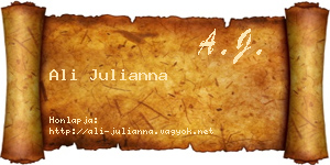 Ali Julianna névjegykártya